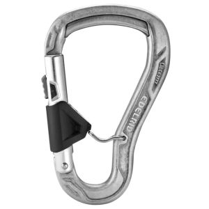 HMS Bulletproof Belay FG Eco carabiner for belaying with anti-cross-loading guard, rock climbing